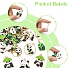 36Pcs 9 Styles Panda Theme Alloy Enamel Pendants ENAM-FS0002-31-3