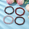 4Pcs Constellation 8mm Round Natural Sesame Jasper & Carnelian & Rhodonite BJEW-JB10636-2