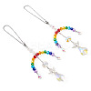 2Pcs Glass Crystal Prism Rainbow Angel Hanging Suncatchers HJEW-TADJ0016-1