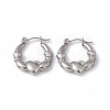 Non-Tarnish 304 Stainless Steel Claddagh Earrings Shape Hoop Earrings for Women LS-EJEW-G314-12P-1