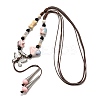 Ethnic Style Alloy & Porcelain Ceramic Beads Butterfly Pendant Tassel Y Necklaces NJEW-D308-01C-2