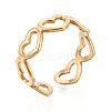 Ion Plating(IP) 304 Stainless Steel Open Heart Wrap Cuff Ring for Women RJEW-S405-194G-1