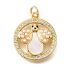 Brass Micro Pave Cubic Zirconia ABS Imitation Pearl Pendants KK-D328-05G-1