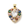 Rack Plating Brass with Cubic Zirconia Pendants KK-Z086-15G-05-1