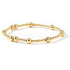Brass & Glass Beads Stretch Bracelets LM8545-3-1