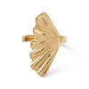 Ion Plating(IP) 304 Stainless Steel Shell Shape Cuff Ring for Women RJEW-C045-25G-2