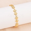 304 Stainless Steel Heart Link Chain Bracelets for Valentine's Day Gift BJEW-D359-17C-G-5