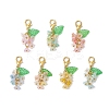 7Pcs Acrylic Flower Pendant Decorations HJEW-JM03089-2