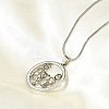 201 Stainless Steel Crystal Rhinestone Ring with Family Pendant Necklaces for Mother's Day Gift NJEW-P327-04P-B-3