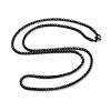Ion Plating(IP) 304 Stainless Steel Box Chain Necklace for Women NJEW-C011-02B-1