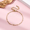 Brass Cable Chain Bracelets for Women BJEW-G735-20G-1