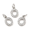 Brass Micro Pave Grade AAA Cubic Zirconia Charms ZIRC-P067-11P-O-NR-1