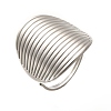 Oval 304 Stainless Steel Cuff Rings for Women RJEW-G339-01P-2