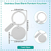 20Pcs 201 Stainless Steel Blank Pendant Keychain KEYC-SC0001-62D-2