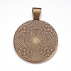 Flat Round Alloy Pendant Cabochon Settings LS-PALLOY-A15654-AB-3