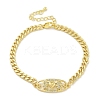 Brass Micro Pave Cubic Zirconia Link Bracelets LS-BJEW-S158-13G-A-4