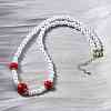Brass & ABS Imitation Pearl Round Graduated Beaded Necklaces NJEW-D314-03G-3