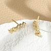 Brass Micro Pave Clear Cubic Zirconia Stud Earrings EJEW-R016-26G-01-3