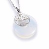 Opalite Flat Round Pendants G-I357-A10-1