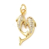 Brass Micro Pave Cubic Zirconia Pendants KK-I381-07G-01-1