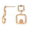 Brass Micro Pave Clear Cubic Zirconia Stud Earrings Findings KK-T062-131G-NF-2