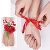 CRASPIRE 2PCS Silk Wrist Corsage AJEW-CP0001-51A-3