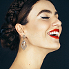 3 Pairs 3 Colors Glass Teardrop Dangle Stud Earrings EJEW-FI0001-88-6