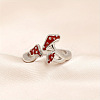Brass Enamel Cuff Open Rings for Women WG7A357-01-2