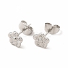 Non-Tarnish 304 Stainless Steel Flower Stud Earrings for Women EJEW-C004-07P-1