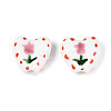 Hand Painted Tulip Flower Porcelain Ceramic Beads PORC-T134-28A-2