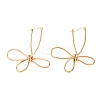 Hollow Flower 201 Stainless Steel Hoop Earrings EJEW-P337-01G-4
