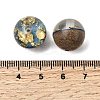 Walnut Wood with Resin Gold Foil Beads WOOD-G025-01A-2