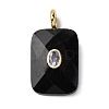 Natural Obsidian Faceted Pendants G-B186-01G-07-1