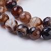 Natural Striped Agate/Banded Agate Beads Strands G-G581-8mm-11-3