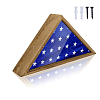 Triangle Wooden Wall Mounted Foldable Flag Cases CON-WH0125-09A-1