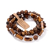 3Pcs Natural Tiger Eye Bead Bracelet  Sets for Men PW-WG3CBCD-01-1