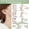 30Pcs 3 Style Brass Cubic Zirconia Stud Earring Findings KK-BBC0012-68-2