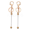 Electroplate Alloy and Brass Bar Beadable Keychain for Jewelry Making DIY Crafts DIY-YW0007-57G-1