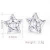Brass Micro Pave Cubic Zirconia Stud Earring EJEW-EE0004-36P-2