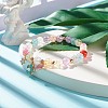 Candy Color Round Beaded Stretch Bracelet with Heart Star Flower Charm for Women BJEW-JB07636-05-2