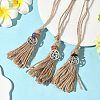 Halloween Witch Jute Cord Tassels Pendant Decorations HJEW-JM04045-1