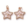 Brass Clear Cubic Zirconia Pendants KK-B028-05-B-2