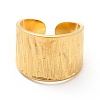 Ion Plating(IP) 304 Stainless Steel Textured Wide Band Open Cuff Ring for Women RJEW-F131-08G-2