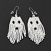 Glass Seed Braided Ghost Chandelier Earrings LS-EJEW-B012-02-3