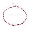 Enamel Wheat Link Chain Necklace NJEW-P220-02P-04-1