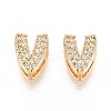 Brass Micro Pave Clear Cubic Zirconia Beads KK-T071-17G-V-1