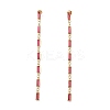 Cubic Zirconia Rectangle Dangle Stud Earrings EJEW-P206-03G-03-1