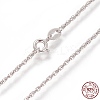Anti-Tarnish Rhodium Plated 925 Sterling Silver Rope Chain Necklaces STER-L059-17P-4