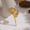 Sunflower 304 Stainless Steel Brooches NK4193-3