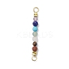 Natural & Synthetic Round Gemstone Faceted Round Beaded Chakra Connector Charms PALLOY-JF03456-2